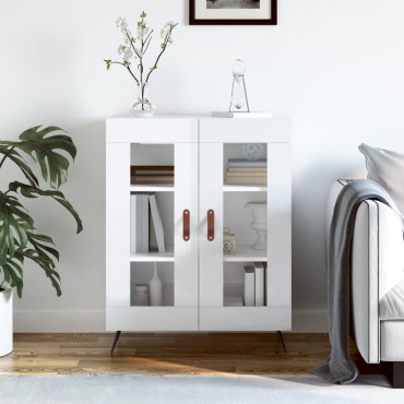 vidaXL Ντουλάπι Γυαλιστερό Λευκό 69,5x34x90cm Επεξεργασμένο Ξύλο 1 τεμ.
