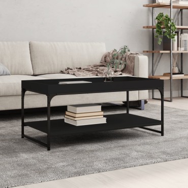 vidaXL Τραπεζάκι Σαλονιού Μαύρο 100x49x45cm από Επεξεργ. Ξύλο 1 τεμ.