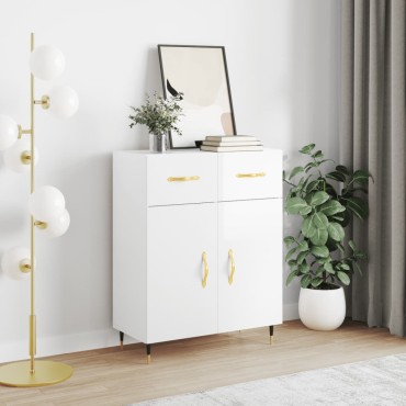 vidaXL Ντουλάπι Γυαλιστερό Λευκό 69,5x34x90cm Επεξεργασμένο Ξύλο 1 τεμ.
