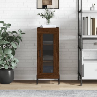 vidaXL Ντουλάπι Καφέ Δρυς 34,5x34x90cm Επεξεργασμένο Ξύλο 1 τεμ.