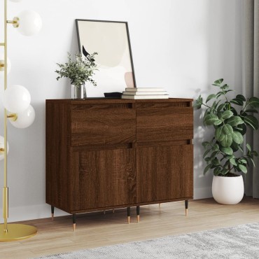 vidaXL Ντουλάπια 2 τεμ. Καφέ Δρυς 40x35x70cm από Επεξεργασμένο Ξύλο