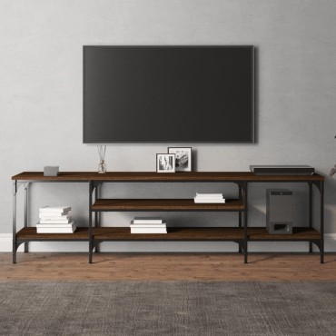 vidaXL Έπιπλο Τηλεόρασης Καφέ Δρυς 161x35x45cm Επεξ. Ξύλο/Σίδερο