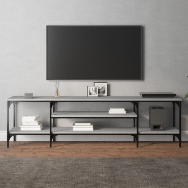 vidaXL Έπιπλο Τηλεόρασης Sonoma Γκρι 161x35x45cm Επεξ. Ξύλο/Σίδερο