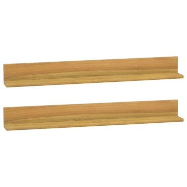 vidaXL Ράφια Τοίχου 2 τεμ. 90x10x10cm από Μασίφ Ξύλο Teak