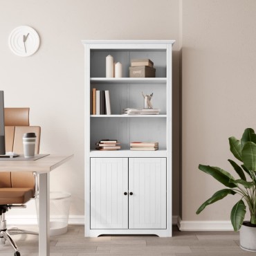 vidaXL Βιβλιοθήκη BODO Λευκή 82x40x173cm από Μασίφ Ξύλο Πεύκου 1 τεμ.