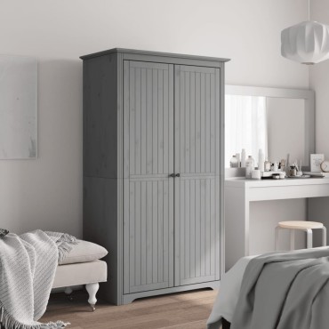 vidaXL Ντουλάπα BODO Γκρι 99x53,5x173cm από Μασίφ Ξύλο Πεύκου 1 τεμ.