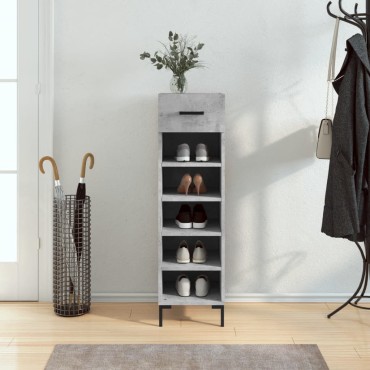 vidaXL Παπουτσοθήκη Γκρι Σκυροδέματος 30x35x105cm Επεξεργασμένο Ξύλο 1 τεμ.