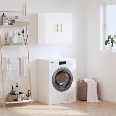 vidaXL Ντουλάπι Τοίχου Γυαλιστερό Λευκό 60x31x60cm Επεξεργασμένο Ξύλο 1 τεμ.
