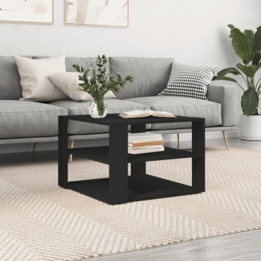 vidaXL Τραπεζάκι Σαλονιού Μαύρο 59,5x59,5x40cm από Επεξεργ. Ξύλο 1 τεμ.