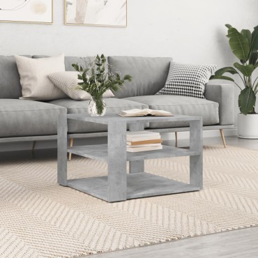 vidaXL Τραπεζάκι Σαλονιού Γκρι Σκυρ. 59,5x59,5x40cm Επεξεργ. Ξύλο 1 τεμ.