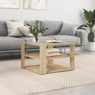 vidaXL Τραπεζάκι Σαλονιού Sonoma Δρυς 59,5x59,5x40cm Επεξεργ. Ξύλο 1 τεμ.