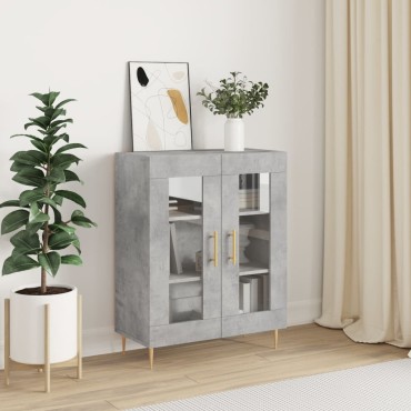 vidaXL Ντουλάπι Γκρι Σκυροδέματος 69,5x34x90cm Επεξεργασμένο Ξύλο 1 τεμ.