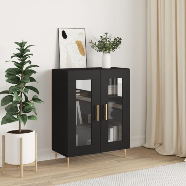 vidaXL Συρταριέρα Μαύρη 69,5x34x90cm από Επεξεργασμένο Ξύλο 1 τεμ.