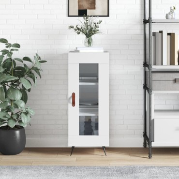vidaXL Ντουλάπι Γυαλιστερό Λευκό 34,5x34x90cm Επεξεργασμένο Ξύλο 1 τεμ.
