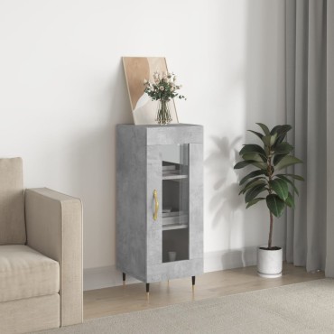 vidaXL Ντουλάπι Γκρι Σκυροδέματος 34,5x34x90cm Επεξεργασμένο Ξύλο 1 τεμ.