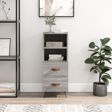 vidaXL Ντουλάπι Γκρι Sonoma 34,5x34x90cm από Επεξεργασμένο Ξύλο 1 τεμ.