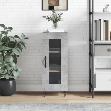 vidaXL Ντουλάπι Γκρι Σκυροδέματος 34,5x34x90cm Επεξεργασμένο Ξύλο 1 τεμ.
