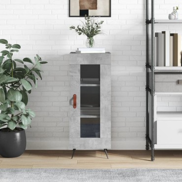 vidaXL Ντουλάπι Γκρι Σκυροδέματος 34,5x34x90cm Επεξεργασμένο Ξύλο 1 τεμ.