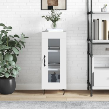 vidaXL Ντουλάπι Γυαλιστερό Λευκό 34,5x34x90cm Επεξεργασμένο Ξύλο 1 τεμ.