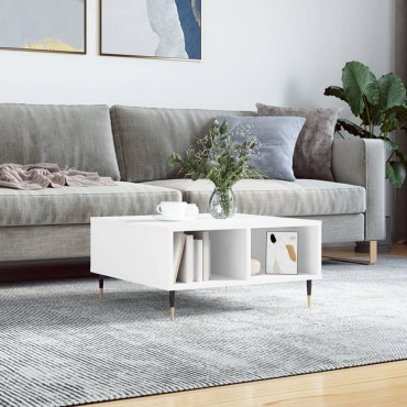 vidaXL Τραπεζάκι Σαλονιού Λευκό 60x60x30cm Επεξεργασμένο Ξύλο 1 τεμ.