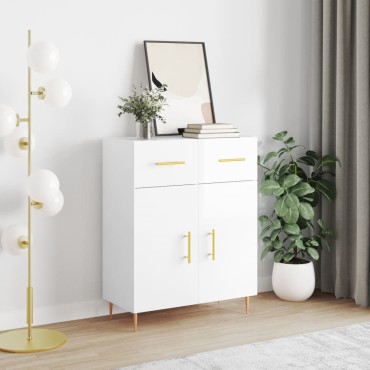 vidaXL Ντουλάπι Γυαλιστερό Λευκό 69,5x34x90cm Επεξεργασμένο Ξύλο 1 τεμ.