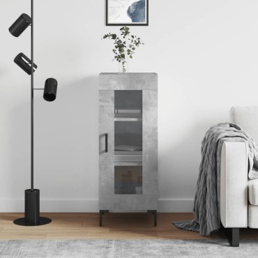 vidaXL Ντουλάπι Γκρι Σκυροδέματος 34,5x34x90cm Επεξεργασμένο Ξύλο 1 τεμ.