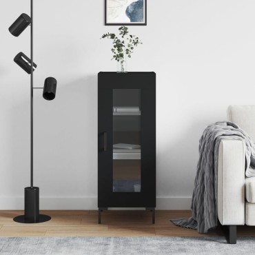 vidaXL Ντουλάπι Μαύρο 34,5x34x90cm από Επεξεργασμένο Ξύλο 1 τεμ.