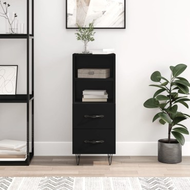 vidaXL Ντουλάπι Μαύρο 34,5x34x90cm από Επεξεργασμένο Ξύλο 1 τεμ.