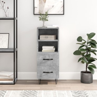 vidaXL Ντουλάπι Γκρι Σκυροδέματος 34,5x34x90cm Επεξεργασμένο Ξύλο 1 τεμ.