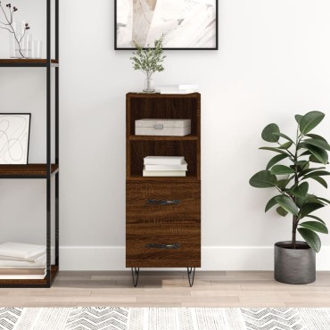 vidaXL Ντουλάπι Καφέ Δρυς 34,5x34x90cm Επεξεργασμένο Ξύλο 1 τεμ.