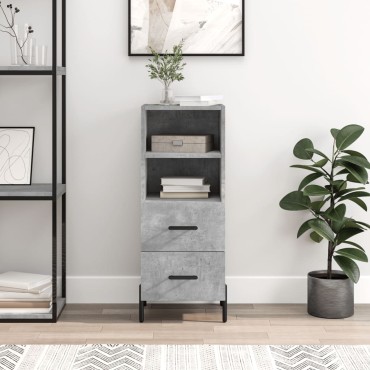 vidaXL Ντουλάπι Γκρι Σκυροδέματος 34,5x34x90cm Επεξεργασμένο Ξύλο 1 τεμ.