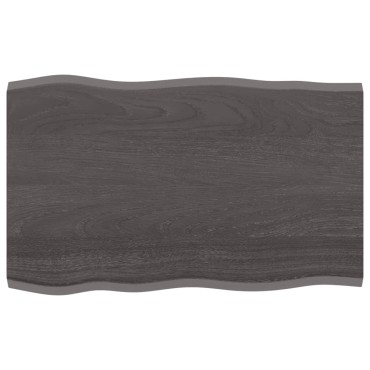 vidaXL Επιφ Τραπεζιού Αν Καφέ 80x50x2cm Επ Μασίφ Ξύλο Δρυός Live Edge 1 τεμ.