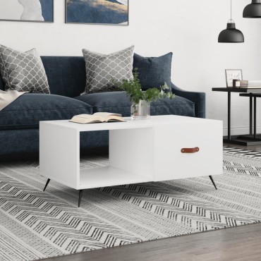 vidaXL Τραπεζάκι Σαλονιού Λευκό 90x50x40cm Επεξεργασμένο Ξύλο 1 τεμ.