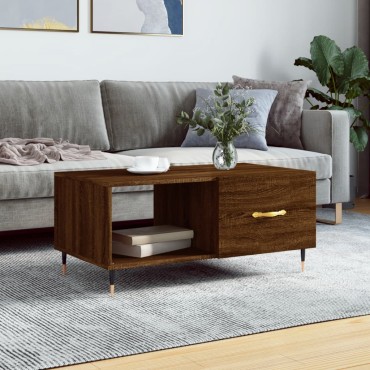 vidaXL Τραπεζάκι Σαλονιού Καφέ Δρυς 90x50x40cm Επεξεργασμένο Ξύλο 1 τεμ.