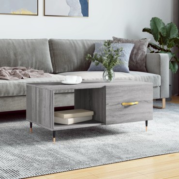 vidaXL Τραπεζάκι Σαλονιού Γκρι Sonoma 90x50x40cm Επεξεργασμένο Ξύλο 1 τεμ.