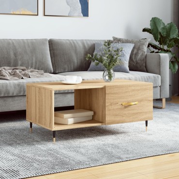 vidaXL Τραπεζάκι Σαλονιού Sonoma Δρυς 90x50x40cm Επεξεργασμένο Ξύλο 1 τεμ.