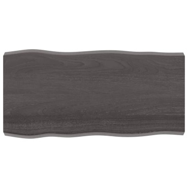 vidaXL Επιφ Τραπεζιού Αν Καφέ 100x50x(2-6)cm Ακατέργ. Μασίφ Ξύλο Δρυός 1 τεμ.