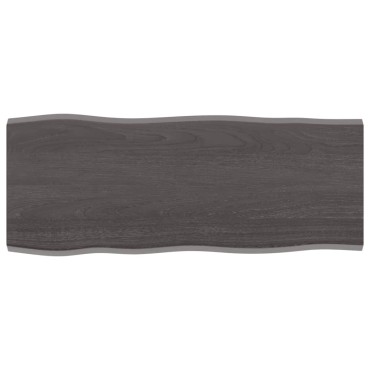 vidaXL Επιφ Τραπεζιού Αν Καφέ100x40x2cm Επ Μασίφ Ξύλο Δρυός Live Edge 1 τεμ.