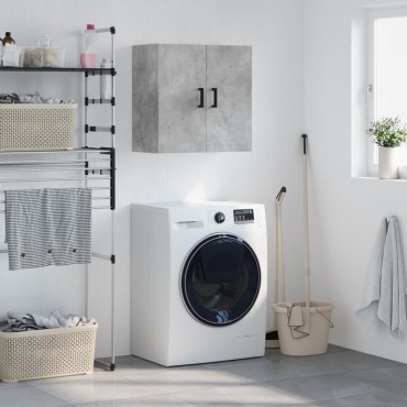 vidaXL Ντουλάπι Τοίχου Γκρι Σκυροδέματος 60x31x60cm Επεξεργ. Ξύλο 1 τεμ.