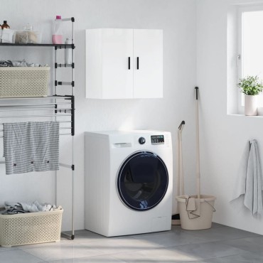 vidaXL Ντουλάπι Τοίχου Γυαλιστερό Λευκό 60x31x60cm Επεξεργασμένο Ξύλο 1 τεμ.