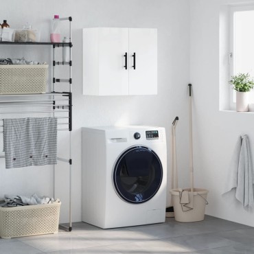 vidaXL Ντουλάπι Τοίχου Γυαλιστερό Λευκό 60x31x60cm Επεξεργασμένο Ξύλο 1 τεμ.