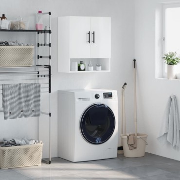 vidaXL Ντουλάπι Τοίχου Γυαλιστερό Λευκό 60x31x70cm Επεξεργασμένο Ξύλο 1 τεμ.