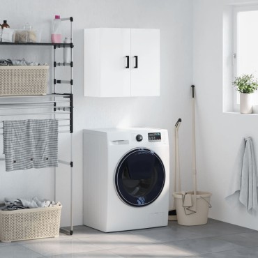vidaXL Ντουλάπι Τοίχου Γυαλιστερό Λευκό 60x31x60cm Επεξεργασμένο Ξύλο 1 τεμ.