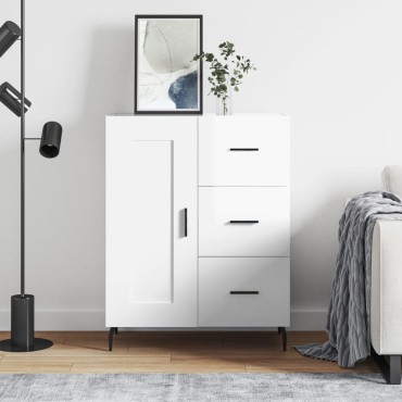 vidaXL Ντουλάπι Γυαλιστερό Λευκό 69,5x34x90cm Επεξεργασμένο Ξύλο 1 τεμ.