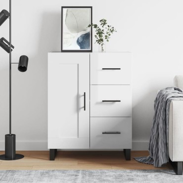 vidaXL Ντουλάπι Γυαλιστερό Λευκό 69,5x34x90cm Επεξεργασμένο Ξύλο 1 τεμ.