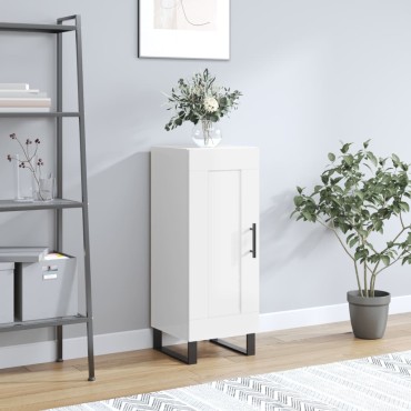 vidaXL Ντουλάπι Γυαλιστερό Λευκό 34,5x34x90cm Επεξεργασμένο Ξύλο 1 τεμ.