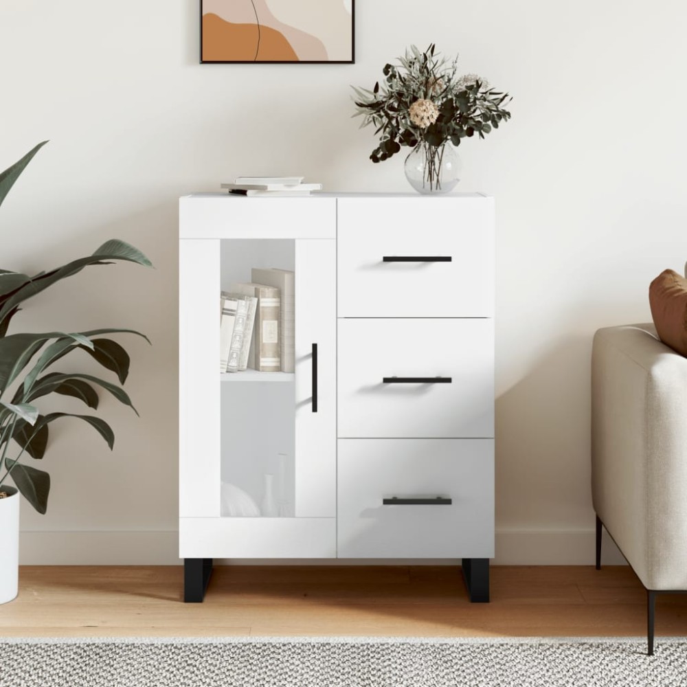 vidaXL Ντουλάπι Γυαλιστερό Λευκό 69,5x34x90cm Επεξεργασμένο Ξύλο 1 τεμ.