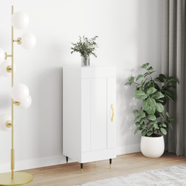 vidaXL Ντουλάπι Γυαλιστερό Λευκό 34,5x34x90cm Επεξεργασμένο Ξύλο 1 τεμ.