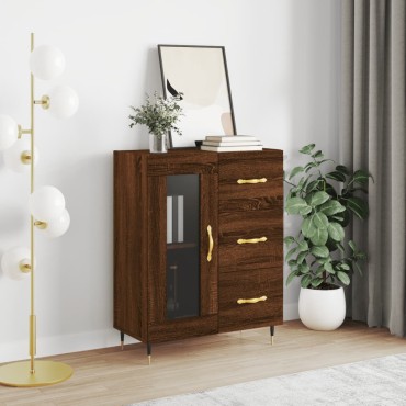 vidaXL Ντουλάπι Καφέ Δρυς 69,5x34x90cm Επεξεργασμένο Ξύλο 1 τεμ.