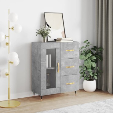 vidaXL Ντουλάπι Γκρι Σκυροδέματος 69,5x34x90cm Επεξεργασμένο Ξύλο 1 τεμ.